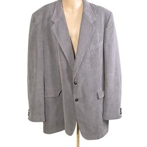 The Men's Store Blazer Mens 50XT Gray Corduroy Sport Coat Notch Lapel 2‎ Button